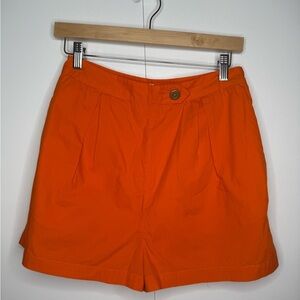 Maeve - Anthropologie - Orange Pleated Poplin Shorts 100% Cotton - US 4